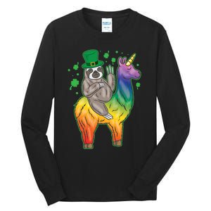 Sloth Rainbow Leprechaun Tall Long Sleeve T-Shirt