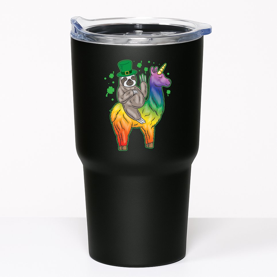 Sloth Rainbow Leprechaun Tumbler
