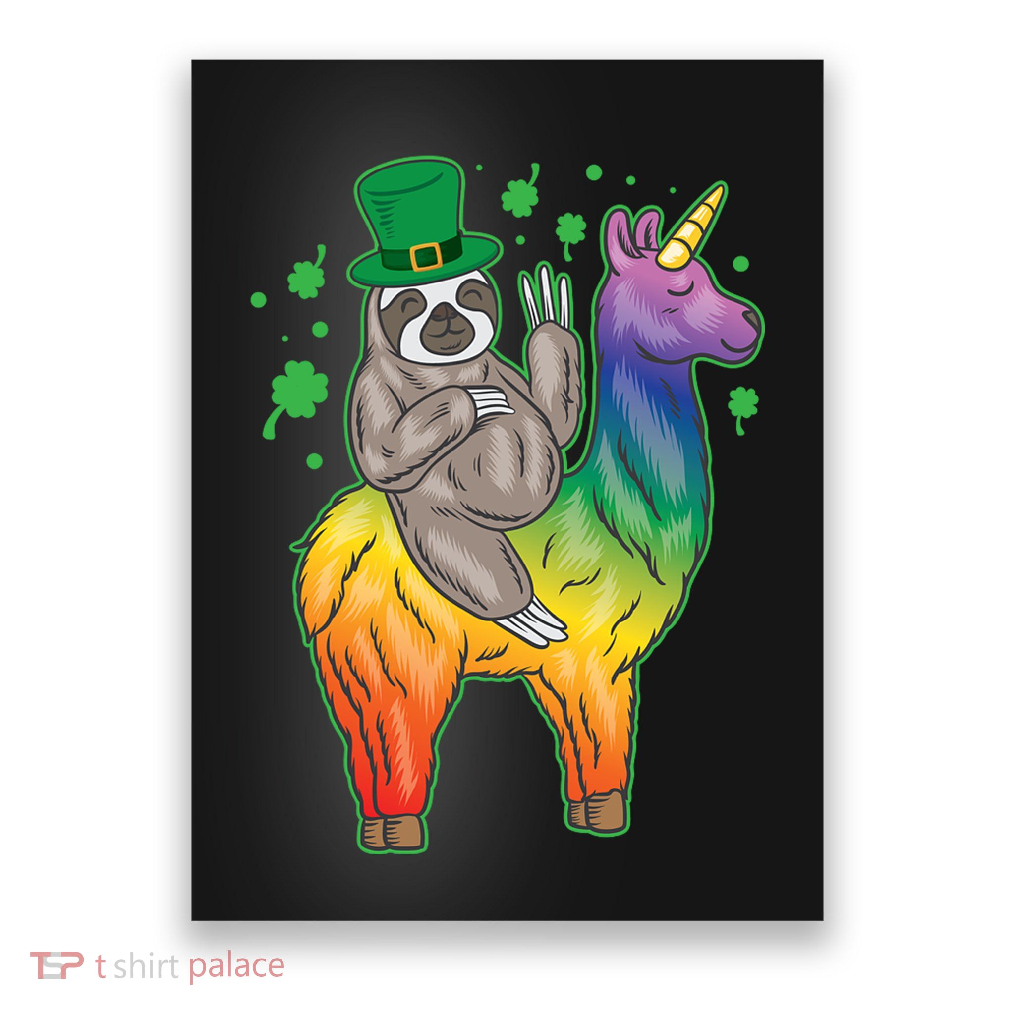 Sloth Rainbow Leprechaun Poster