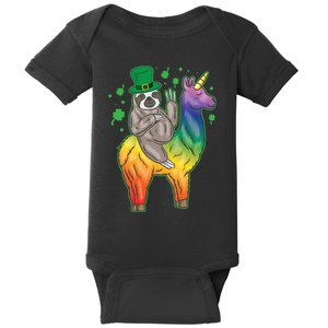 Sloth Rainbow Leprechaun Baby Bodysuit