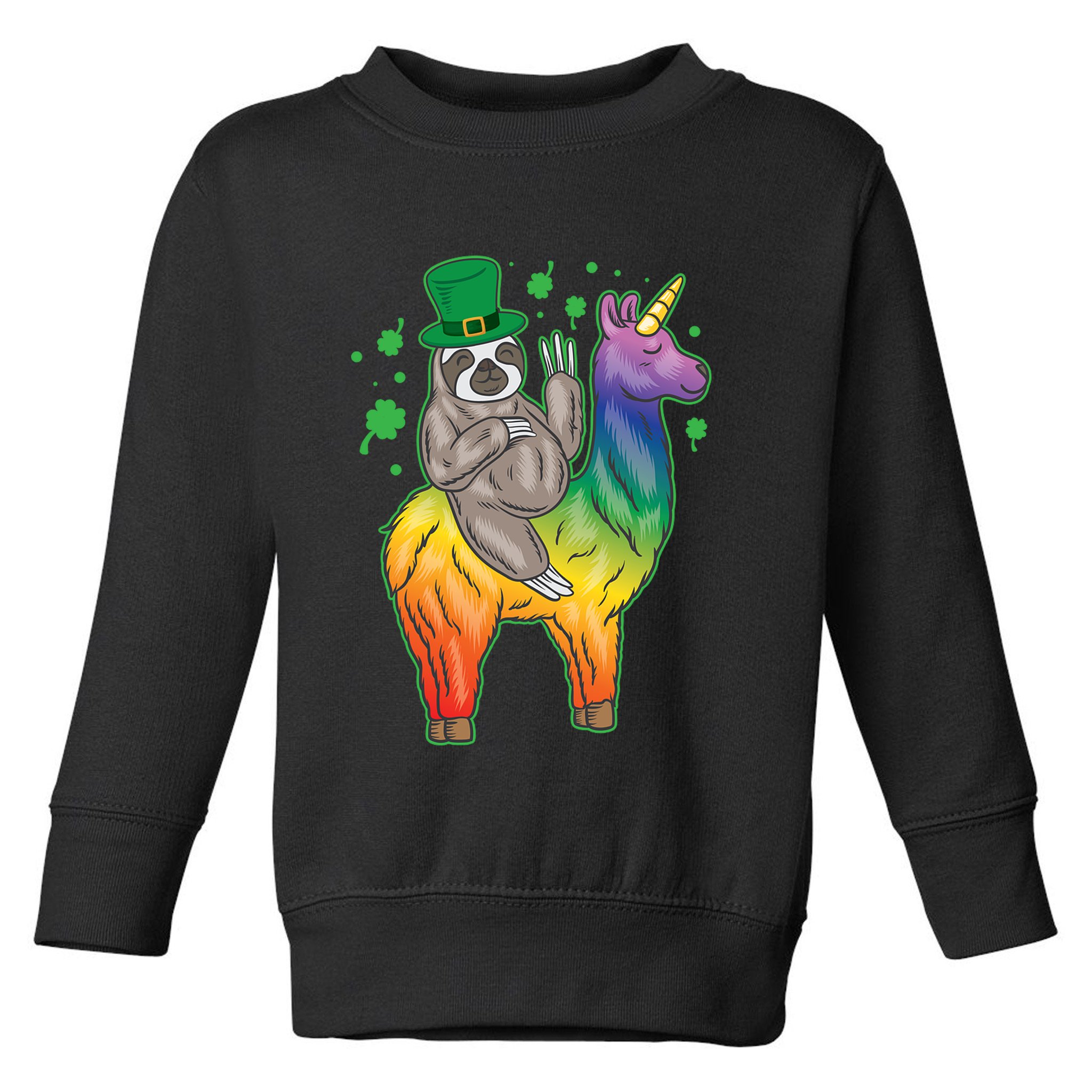 Sloth Rainbow Leprechaun Toddler Sweatshirt