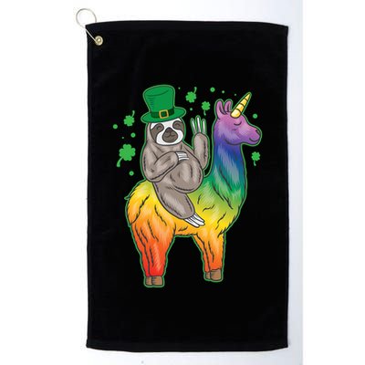 Sloth Rainbow Leprechaun Golf Towel
