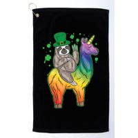 Sloth Rainbow Leprechaun Golf Towel