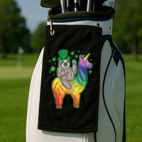 Sloth Rainbow Leprechaun Golf Towel