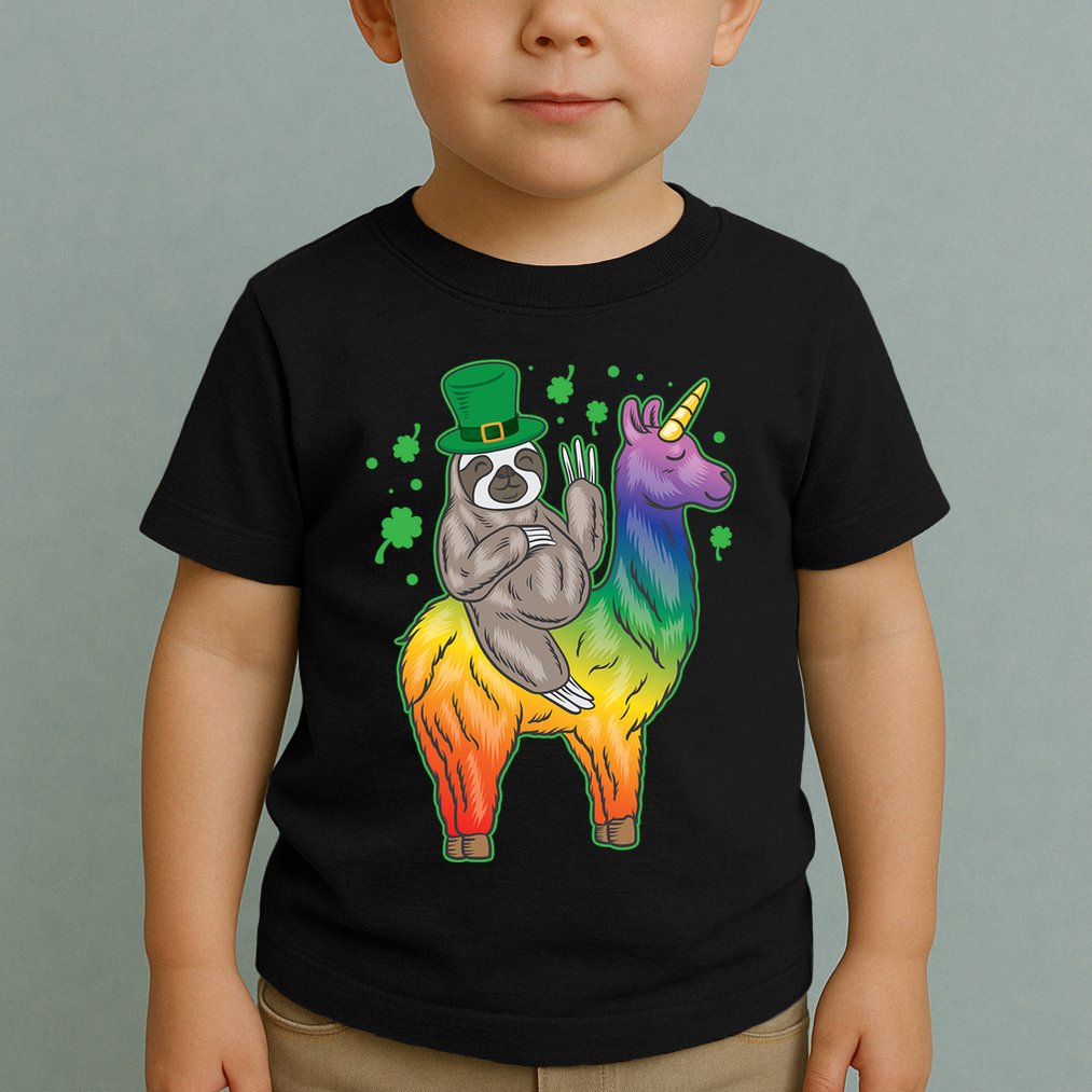 Sloth Rainbow Leprechaun Toddler T-Shirt