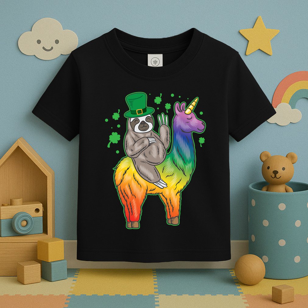 Sloth Rainbow Leprechaun Toddler T-Shirt