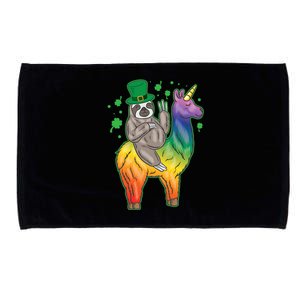 Sloth Rainbow Leprechaun Microfiber Hand Towel