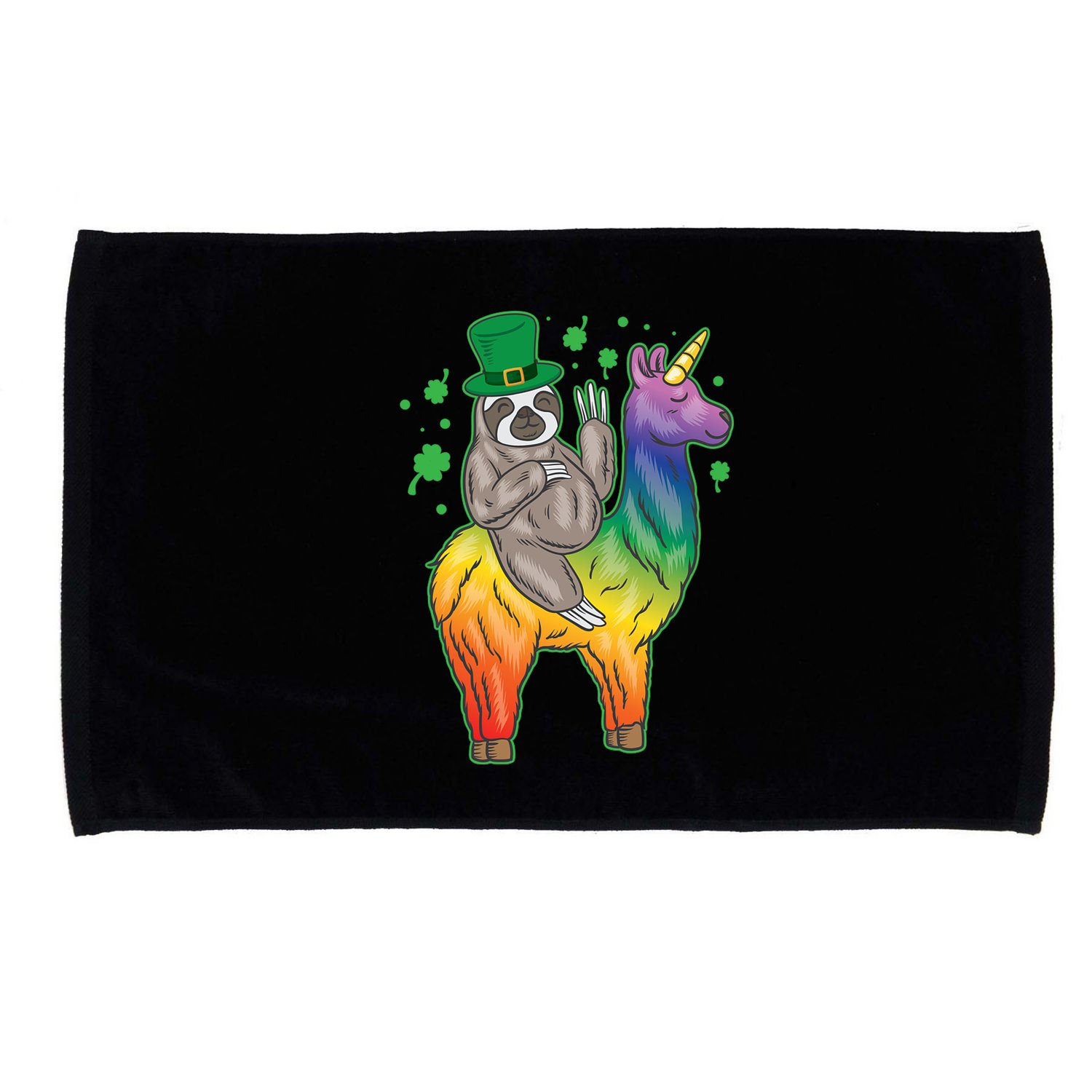Sloth Rainbow Leprechaun Microfiber Hand Towel