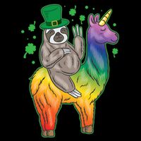 Sloth Rainbow Leprechaun Women's V-Neck T-Shirt
