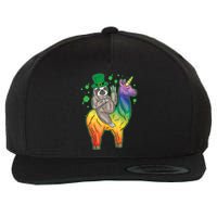 Sloth Rainbow Leprechaun Wool Snapback Cap