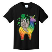 Sloth Rainbow Leprechaun Kids T-Shirt