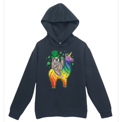 Sloth Rainbow Leprechaun Urban Pullover Hoodie