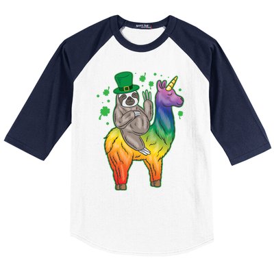 Sloth Rainbow Leprechaun Baseball Sleeve Shirt