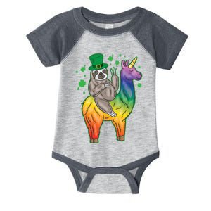 Sloth Rainbow Leprechaun Infant Baby Jersey Bodysuit