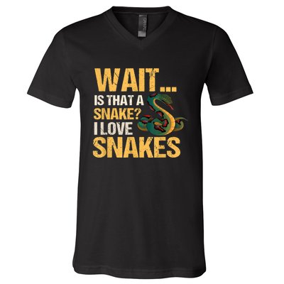 Snake Reptile Lovers Herpetologist Ophidiophilia V-Neck T-Shirt