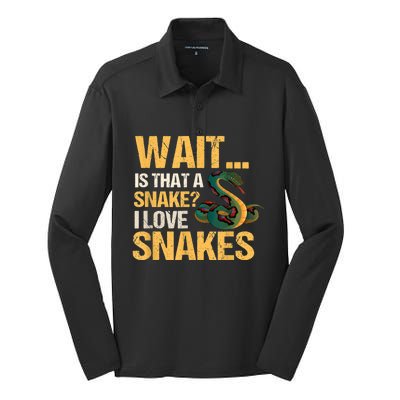 Snake Reptile Lovers Herpetologist Ophidiophilia Silk Touch Performance Long Sleeve Polo