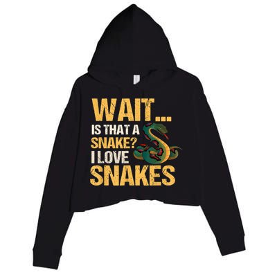Snake Reptile Lovers Herpetologist Ophidiophilia Crop Fleece Hoodie