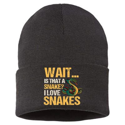 Snake Reptile Lovers Herpetologist Ophidiophilia Sustainable Knit Beanie