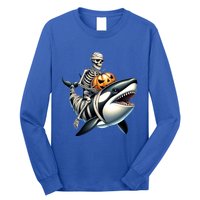 Skeleton Riding Mummy Orca Halloween Whale Great Gift Long Sleeve Shirt