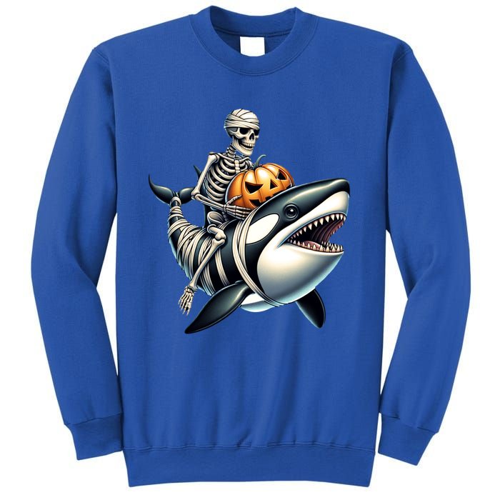 Skeleton Riding Mummy Orca Halloween Whale Great Gift Sweatshirt