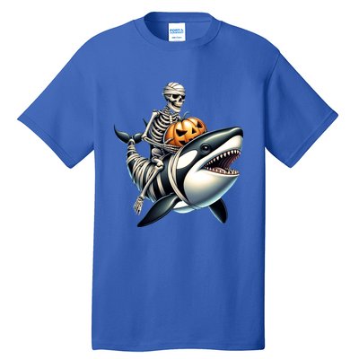 Skeleton Riding Mummy Orca Halloween Whale Great Gift Tall T-Shirt