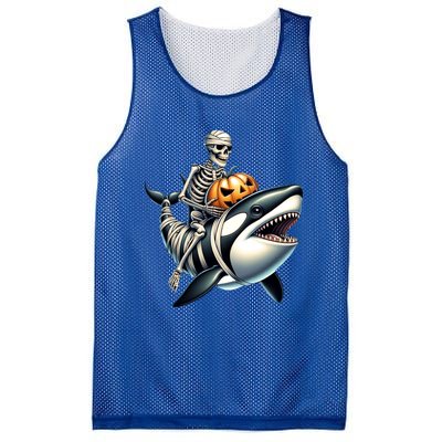 Skeleton Riding Mummy Orca Halloween Whale Great Gift Mesh Reversible Basketball Jersey Tank