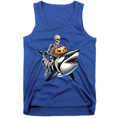 Skeleton Riding Mummy Orca Halloween Whale Great Gift Tank Top