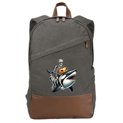 Skeleton Riding Mummy Orca Halloween Whale Great Gift Cotton Canvas Backpack