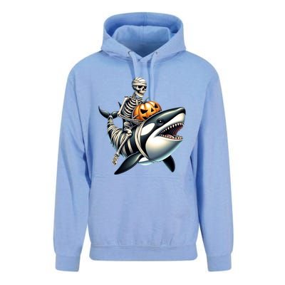 Skeleton Riding Mummy Orca Halloween Whale Great Gift Unisex Surf Hoodie