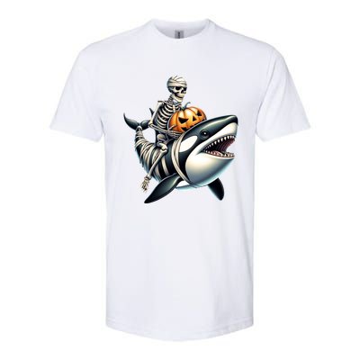 Skeleton Riding Mummy Orca Halloween Whale Great Gift Softstyle CVC T-Shirt