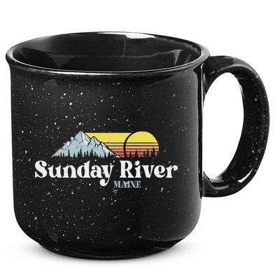 Sunday River Maine Ski Snowboard Hiking Family Vacation 15oz Campfire Ceramic Mug
