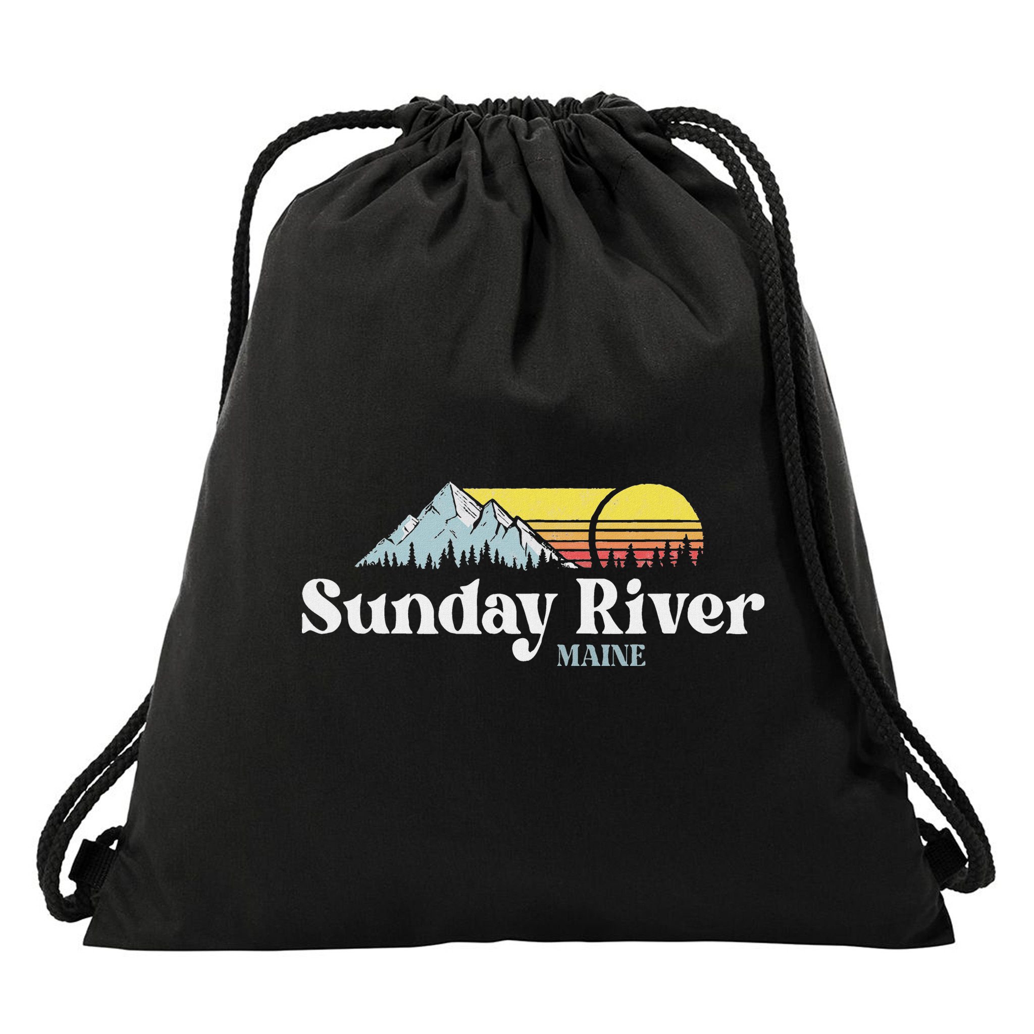 Sunday River Maine Ski Snowboard Hiking Family Vacation Drawstring Bag