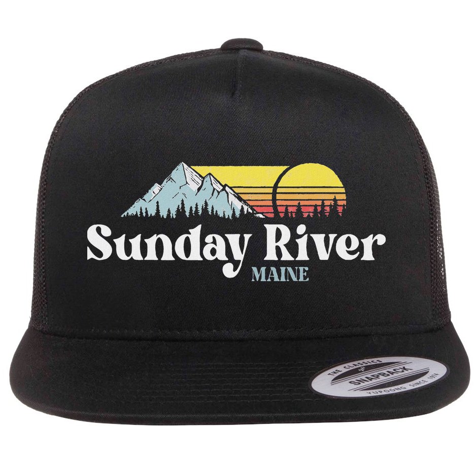 Sunday River Maine Ski Snowboard Hiking Family Vacation Flat Bill Trucker Hat