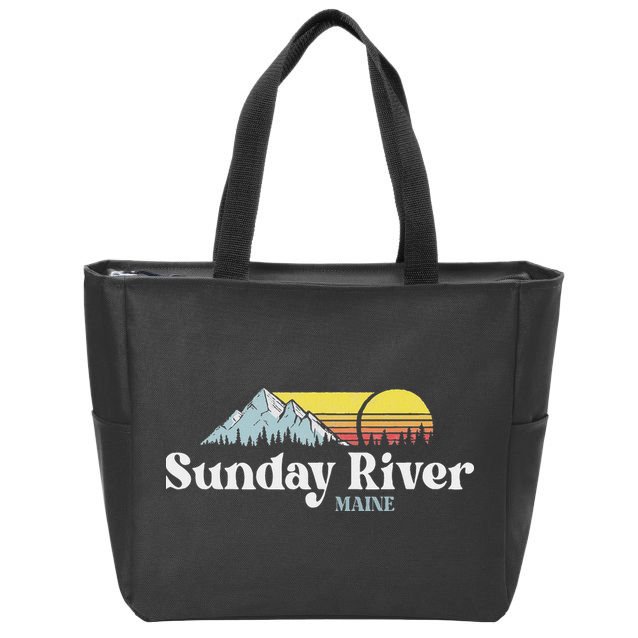 Sunday River Maine Ski Snowboard Hiking Family Vacation Zip Tote Bag