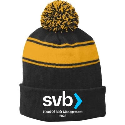 SVB Risk Management Team Svb Risk Management Department Stripe Pom Pom Beanie