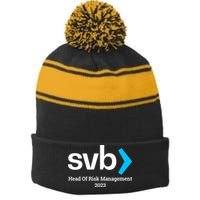 SVB Risk Management Team Svb Risk Management Department Stripe Pom Pom Beanie