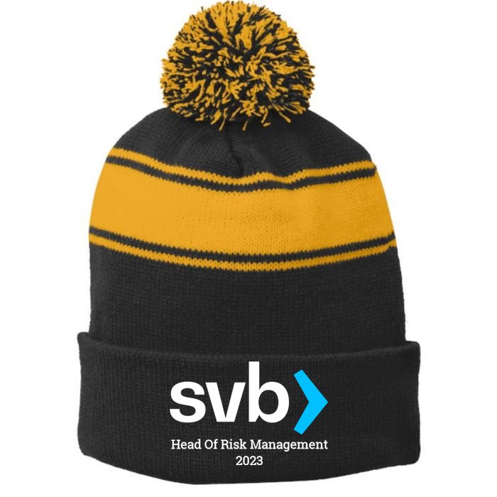 SVB Risk Management Team Svb Risk Management Department Stripe Pom Pom Beanie