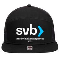 SVB Risk Management Team Svb Risk Management Department 7 Panel Mesh Trucker Snapback Hat