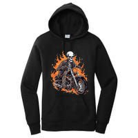 Skeleton Riding Motorcycle Halloween Costume Biker Women's Pullover Hoodie