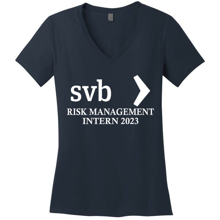 SVB Risk Management Intern Department Dept Team 2023 Women's V-Neck T-Shirt
