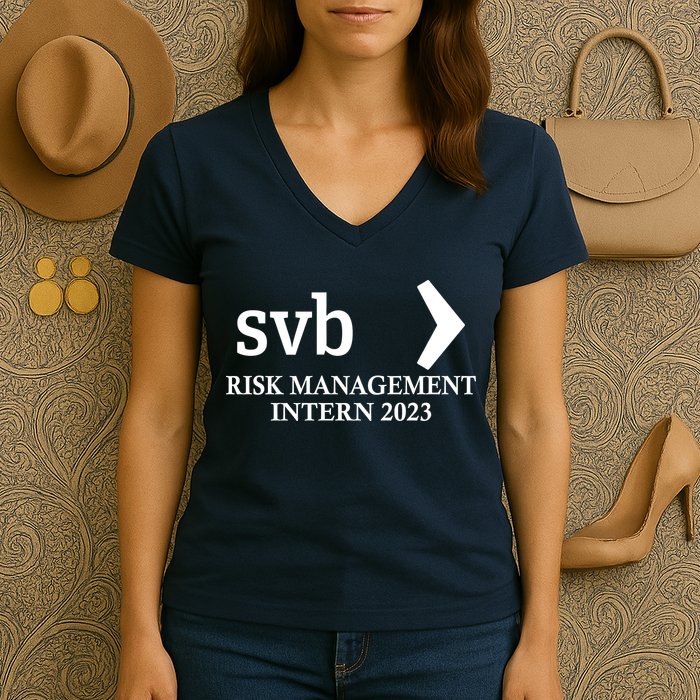 SVB Risk Management Intern Department Dept Team 2023 Women's V-Neck T-Shirt