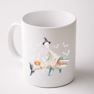 Skeleton Riding Mummy Shark Funny Halloween Pumpkin Witch Gift Coffee Mug