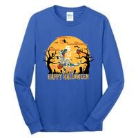 Skeleton Riding Mummy Dinosaur T Rex Halloween Funny Pumpkin Great Gift Tall Long Sleeve T-Shirt