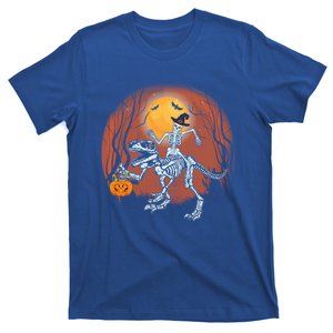 Skeleton Riding Mummy Dinosaur T Rex Halloween Funny Pumpkin Meaningful Gift T-Shirt