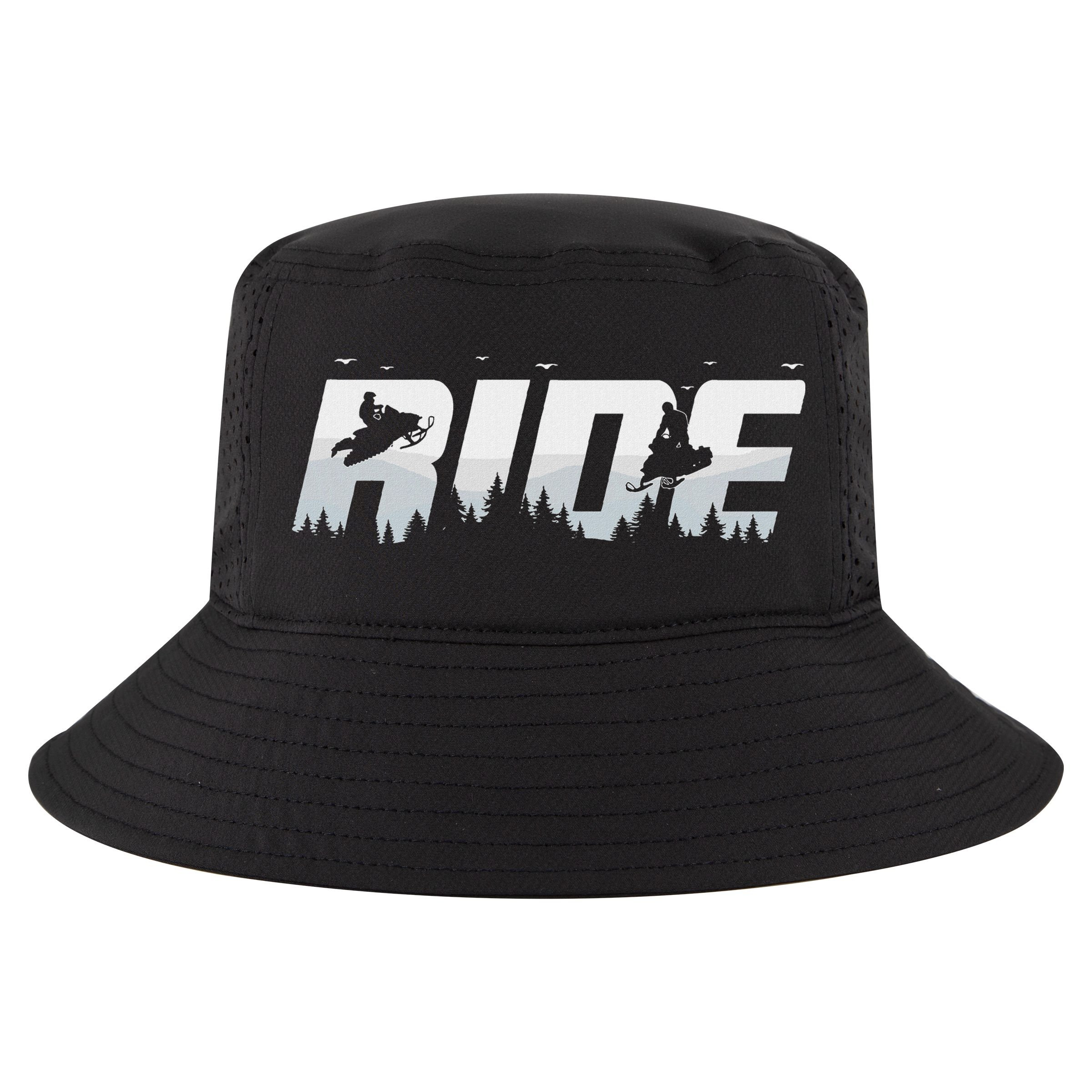 Snowmobile Ride Motor Sled Racing Winter Mountain Sports Fan Cool Comfort Performance Bucket Hat