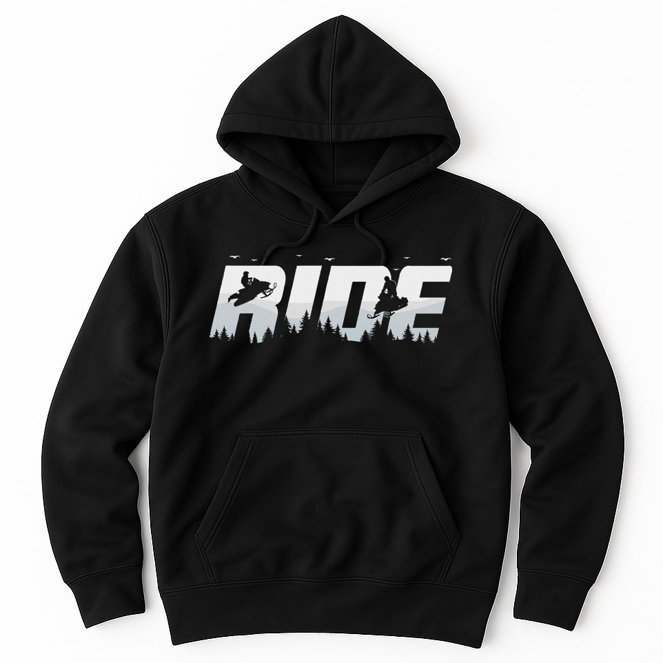 Snowmobile Ride Motor Sled Racing Winter Mountain Sports Fan Hoodie