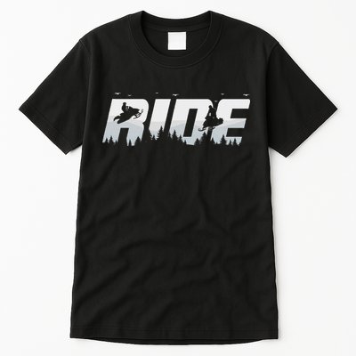 Snowmobile Ride Motor Sled Racing Winter Mountain Sports Fan Tall T-Shirt