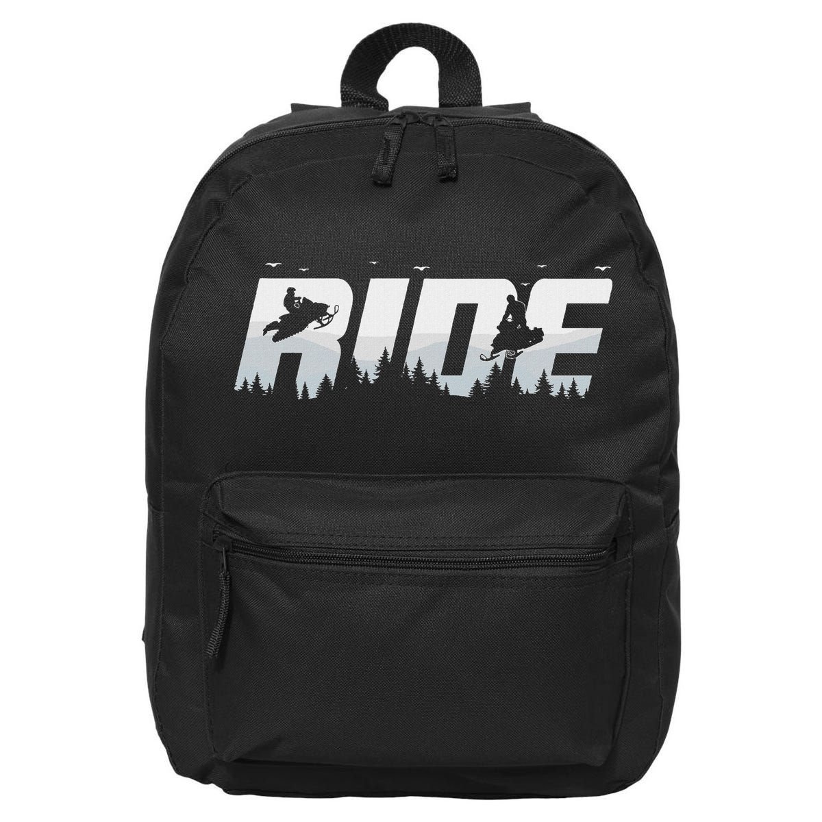 Snowmobile Ride Motor Sled Racing Winter Mountain Sports Fan 16 in Basic Backpack