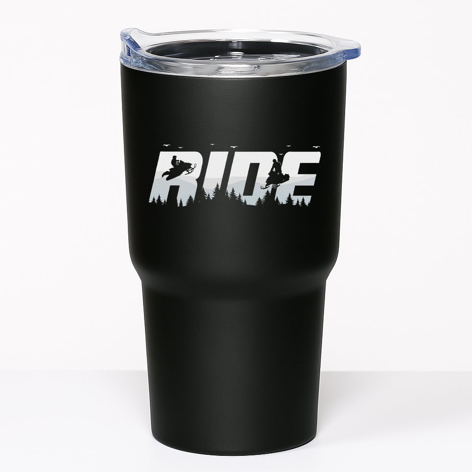 Snowmobile Ride Motor Sled Racing Winter Mountain Sports Fan Tumbler