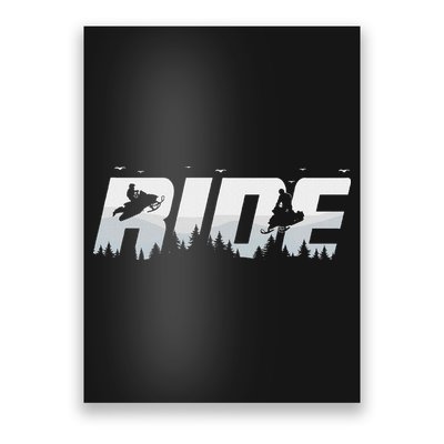 Snowmobile Ride Motor Sled Racing Winter Mountain Sports Fan Poster